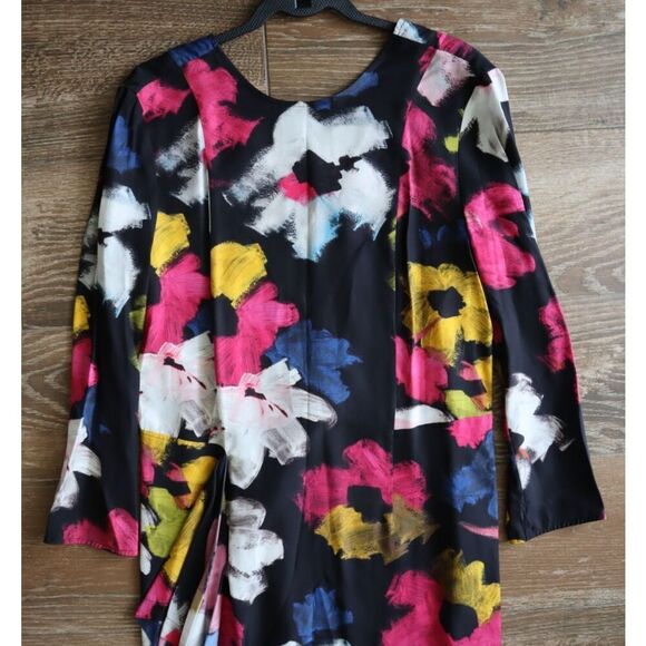 Colville CVS20516A Women Sz IT 42 US 6 Black Floral Asymmetric Midi Dress - Picture 13 of 16